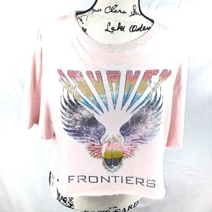 Journey Pink Graphic Band Tee Cropped T Shirt 💓